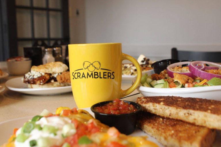 vegetarian and gluten-free brunch menu options at scramblers